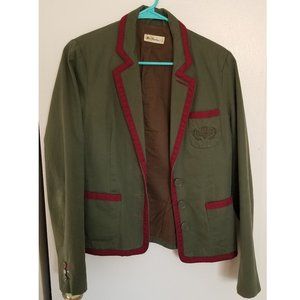L Ben Sherman Olive & Burgundy Blazer